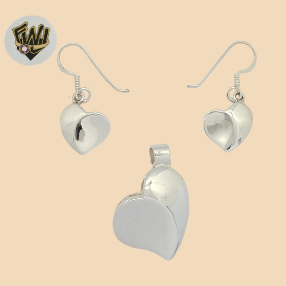 (2-6550) 925 Sterling Silver - Heart Set. - Fantasy World Jewelry