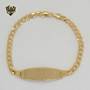 (1-0958) Gold Laminate - 4.5mm Curb Link Plate Bracelet - 7" - BGF - Fantasy World Jewelry