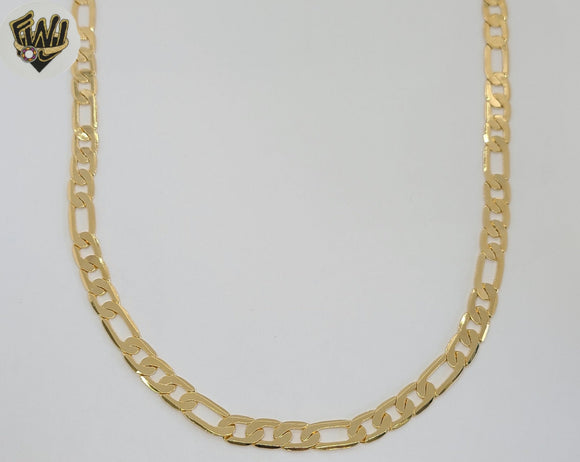 (1-1928) Laminado de oro - Cadena de eslabones Figaro plana de 7,5 mm - BGF