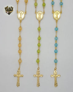 (1-3337-1) Gold Laminate - 5.5mm Divine Child Rosary Necklace - 24" - BGO.