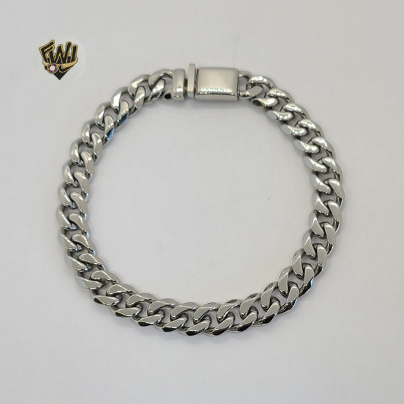 (4-4067) Stainless Steel - 9mm Curb Link Bracelet - 8.5