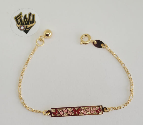 (1-0971) Gold Laminate -5mm Figaro Link Baby Bracelet - 5.5