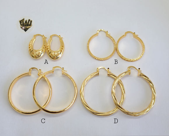 (1-2725) Gold Laminate Hoops - BGO - Fantasy World Jewelry