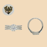 (2-5140) 925 Sterling Silver - Zircon Flower Ring - Fantasy World Jewelry