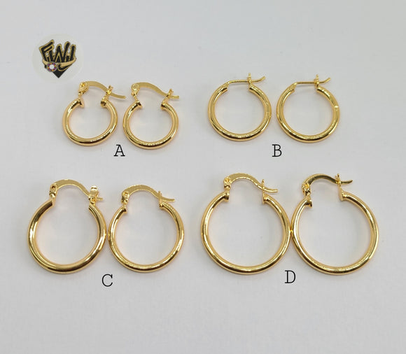 (1-2809) Gold Laminate - Plain Hoops - BGO - Fantasy World Jewelry