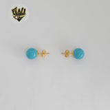 (1-1041) Gold Laminate - Colorful Bead Earrings - BGO