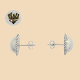 (2-3248) 925 Sterling Silver - Half Ball Stud Earrings. - Fantasy World Jewelry