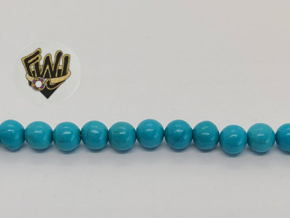 (MBEAD-60) 6mm Blue Turquoise Bead - Round - Fantasy World Jewelry