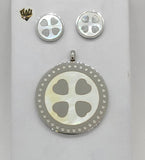 (4-9103) Stainless Steel - Clover Set. - Fantasy World Jewelry