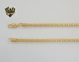 (1-1657) Laminado de oro - Cadena de eslabones de malla redonda de 4 mm - BGF