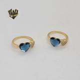 (1-3058) Gold Laminate - Blue Heart Ring - BGO