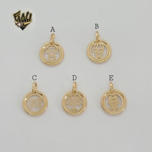 (1-2117) Gold Laminate - Round Pendants - BGF