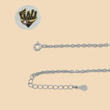 (2-0429) 925 Sterling Silver - 2mm Rolo Link Evil Eye Bracelet.