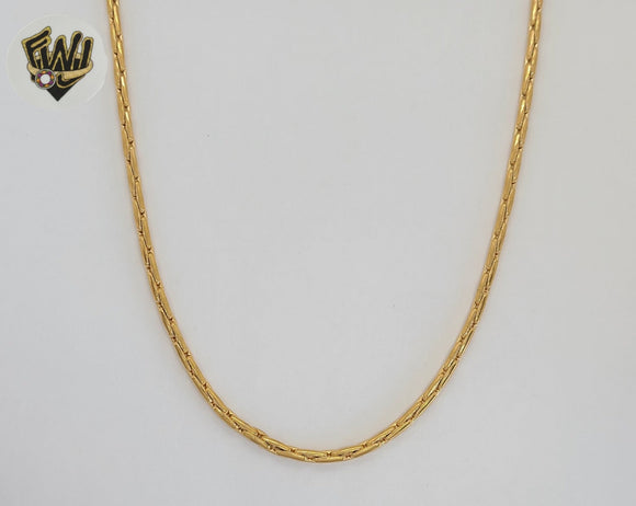 (1-1681) Laminado de oro - Cadena de eslabones alternativos de 3 mm - BGO