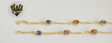 (1-0837-1) Gold Laminate -3mm Figaro Link Bracelet - 7.5" - BGO - Fantasy World Jewelry