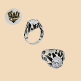 (2-5284) 925 Sterling Silver - Zircon Stone Men Ring - Fantasy World Jewelry