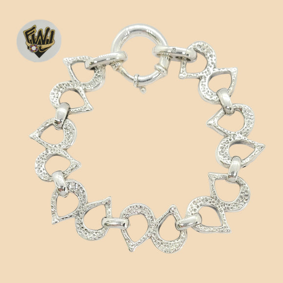 (2-0312) 925 Sterling Silver - 18mm Zircon Bracelet. - Fantasy World Jewelry