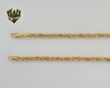 (1-1653) Laminado de oro - Cadena de eslabones trenzados redondos de 4 mm - BGO