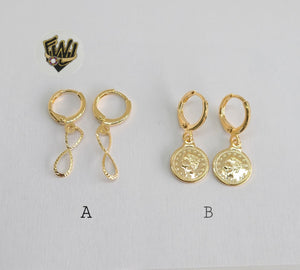 (1-2701) Gold Laminate - Hoops with Charms - BGF - Fantasy World Jewelry