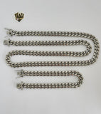(4-7151) Stainless Steel - 8mm Curb Link Men Set - 24''. - Fantasy World Jewelry