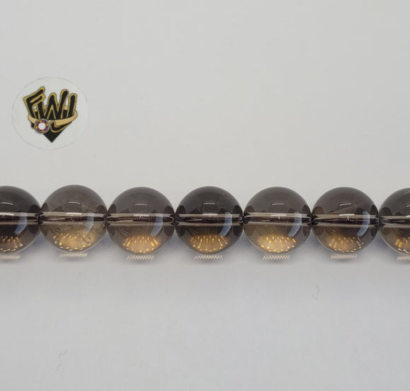 (MBEAD-184) 12mm Quarzo Smokey Beads - Fantasy World Jewelry