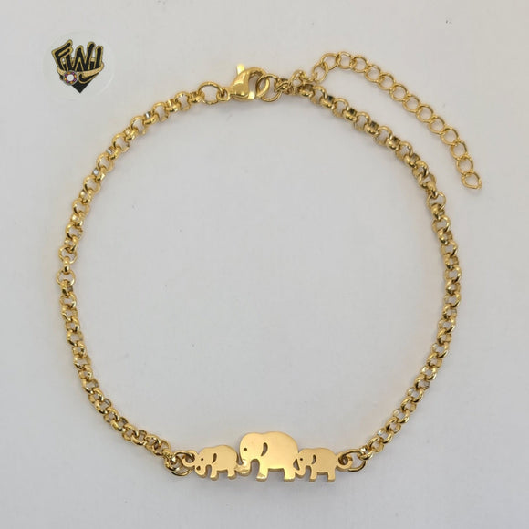 (4-4275) Stainless Steel - 1mm Rolo Elephant Bracelet - 8.5