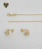 (1-6247) Gold Laminate - Pearl Square Set - BGF - Fantasy World Jewelry