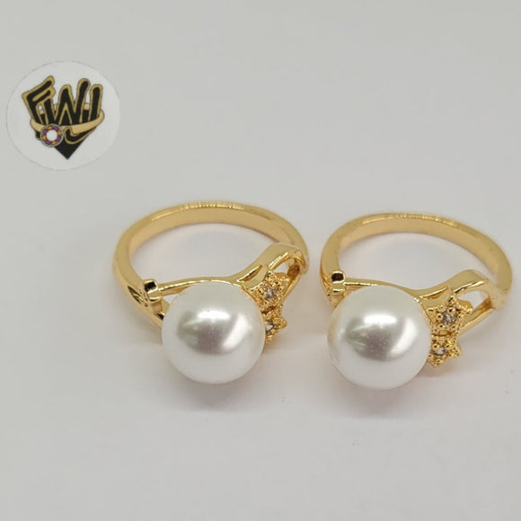 (1-3076) Gold Laminate-Pearl Ring- BGO - Fantasy World Jewelry