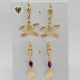 (1-1156) Gold Laminate - Long Earrings - BGF - Fantasy World Jewelry