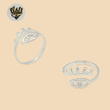 (2-5016-1) 925 Sterling Silver - Evil Eye Zircon Ring.