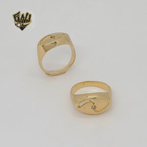 (1-3027) Gold Laminate - CZ Band Ring - BGO - Fantasy World Jewelry