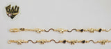 (1-0538) Gold Laminate Bracelet -5mm Alternative Bracelet w/Elephants- 7.5''-BGF - Fantasy World Jewelry