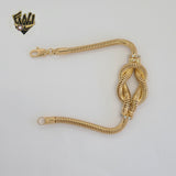 (1-0731) Gold Laminate - 4mm Snake Link Knot Bracelet - 7.5" - BGF