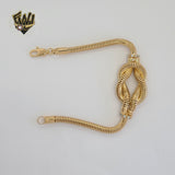(1-0731) Laminado de oro - Brazalete de eslabones de serpiente alternativo de 4 mm - 7,5" - BGF