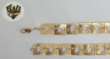 (1-0455) Gold Laminate Bracelet - 9mm Heart Link - 7" - BGF - Fantasy World Jewelry