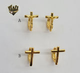 (1-2548-B) Gold Laminate - Cross Hoops - BGO - Fantasy World Jewelry