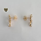 (1-1210-E) Gold Laminate - Zircon Stud Earrings - BGO - Fantasy World Jewelry