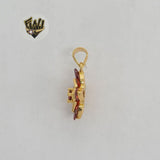 (1-2257) Gold Laminate - Flower Zircon Pendant - BGO - Fantasy World Jewelry
