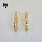 (1-2735) Gold Laminate - Twisted Hoops - BGO