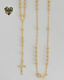 (1-3319) Gold Laminate - 3mm Our Lady of Charity Rosary Necklace - 22" - BGF