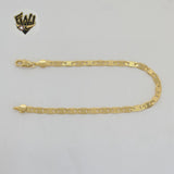 (1-0419) Gold Laminate - 3.5mm Mariner Link Bracelet - 7" - BGO