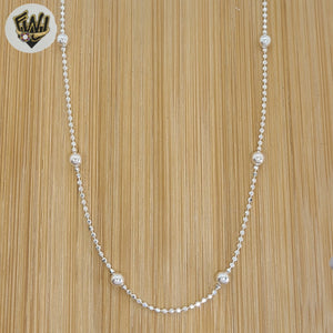 (2-2683) 925 Sterling Silver - 1.4mm Balls Link Chain.