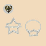 (2-5018) 925 Sterling Silver - Star Ring - Fantasy World Jewelry