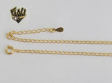 (1-0161) Gold Laminate - 2.5mm Open Link Anklet with Charms - 10" - BGO - Fantasy World Jewelry