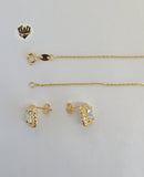 (1-6379) Gold Laminate - Square Zircon Set - BGO - Fantasy World Jewelry