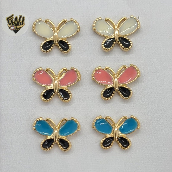 (1-1169) Gold Laminate - Butterfly Earrings - BGF - Fantasy World Jewelry
