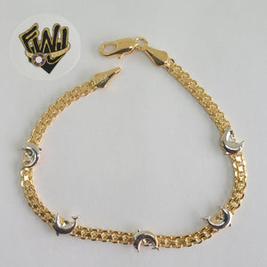 (1-0576) Gold Laminate Bracelet- 3.5mm Bismarck Link Bracelet -7.5''-BGF - Fantasy World Jewelry