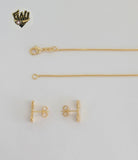(1-6052) Gold Laminate - Box Link Bow Set - BGF