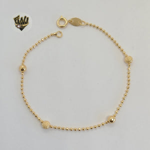 (1-0454) Gold Laminate - 1.5mm Balls Link Bracelet - BGF - Fantasy World Jewelry