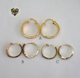 (1-2677) Gold Laminate Hoops - BGO - Fantasy World Jewelry